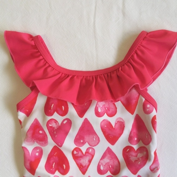 floatimini UV 50+ lined heart print one piece swimsuit 12 months baby girl - Picture 4 of 7